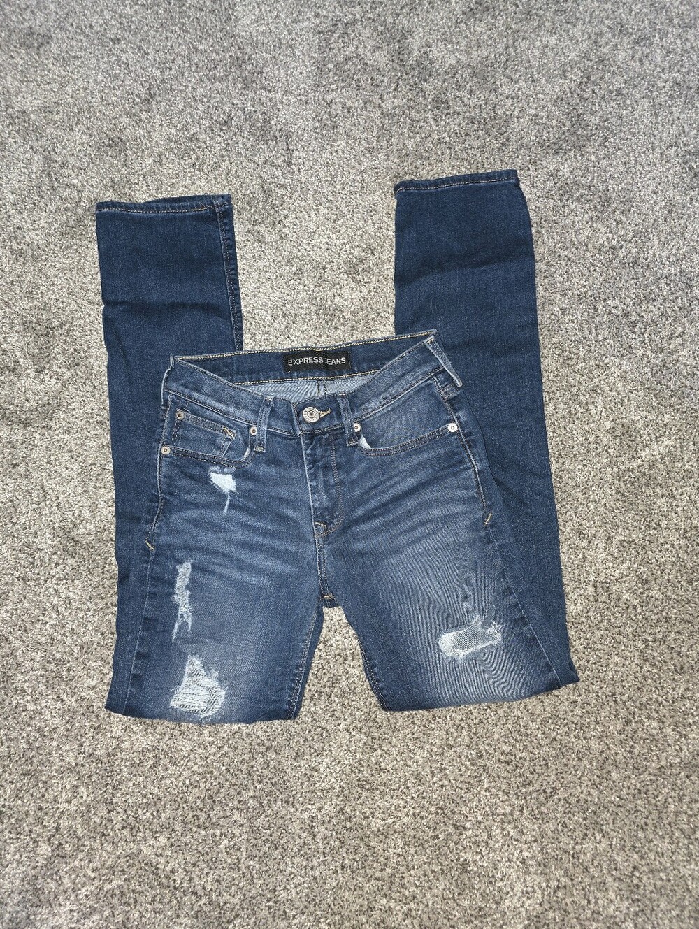 Womans Express Cropped Skinny Jeans Mid Rise Size 0 (24)
